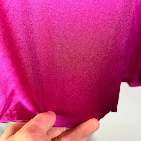 Pendleton Size 14 Silk Satin Pink Blouse Top Pleated Long Sleeve - Picture 4 of 16